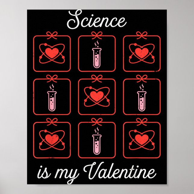 Vetenskap är min Valentine kemi Atom provrör T Poster (Framsidan)