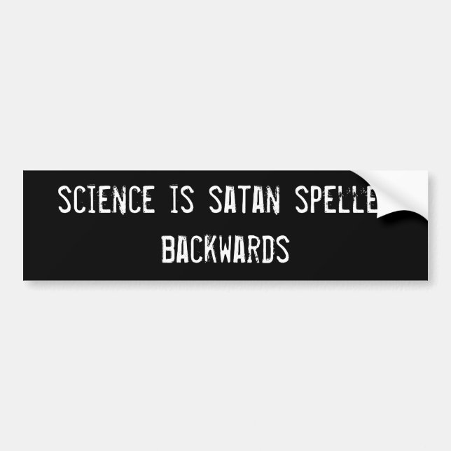 Vetenskap är satan spjälkad bakåt bildekal (Framsidan)