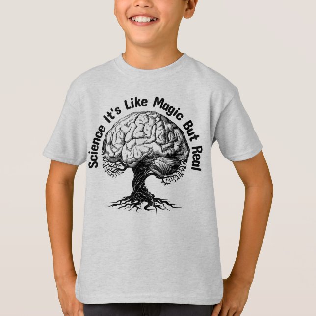 vetenskap det är som magi men äkta t shirt (Framsida)
