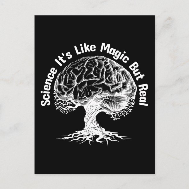 vetenskap det är som magi men äkta vykort (Framsida)