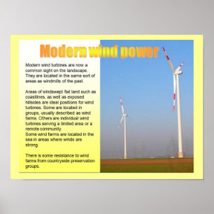 Vetenskap energi, elektricitet, modern vind driver poster