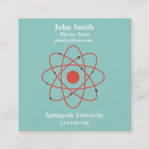 Vetenskap för fysiklärarefysik handleder fyrkantigt visitkort