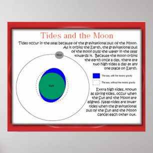 Vetenskap, Gravity and Space, Tides och måne Poster