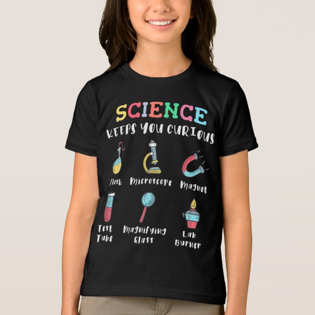 Vetenskap håller dig nyfiken t shirt (Framsida)
