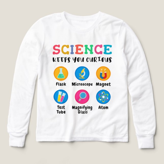 Vetenskap håller dig nyfiken t shirt (Design framsida)