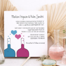 Vetenskap i Kärlek bröllopsinbjudan