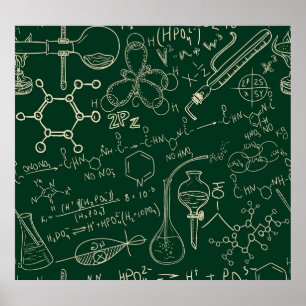Vetenskap, kemi, vintage-laboratoriet mönster poster