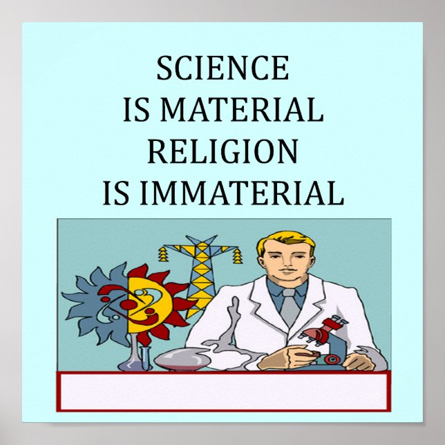 vetenskap kontra religionskämt poster (Framsidan)