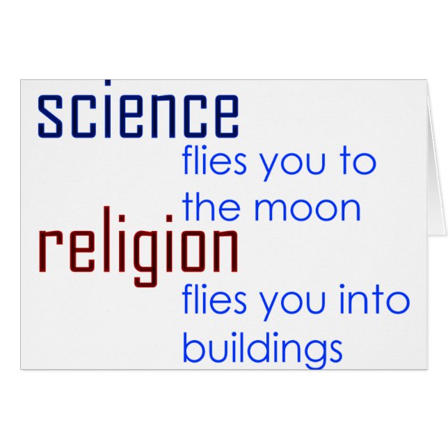 vetenskap och religion hälsningskort (Framsidan Horizontal)