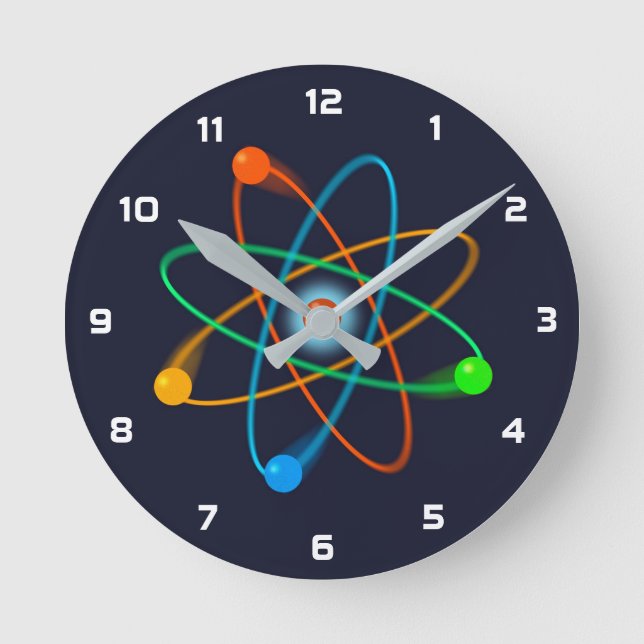 Vetenskap om atomstruktur rund klocka (Framsida)