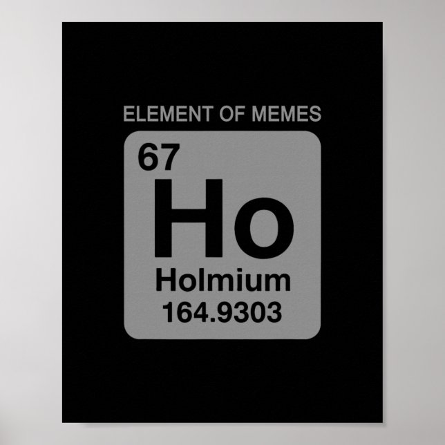Vetenskap Periodiska Systemet 67 Meme Element Av M Poster (Framsidan)