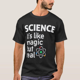 Vetenskap som magi men riktiga vänner pojke t shirt