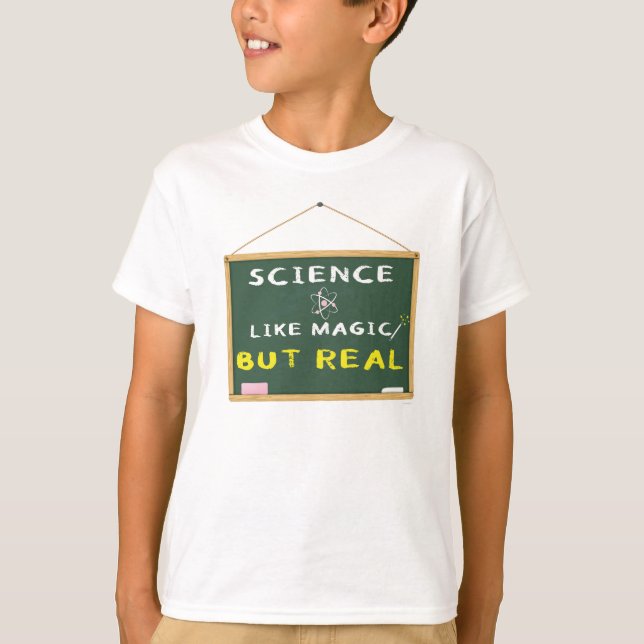 Vetenskap som magi men verklig t shirt (Framsida)