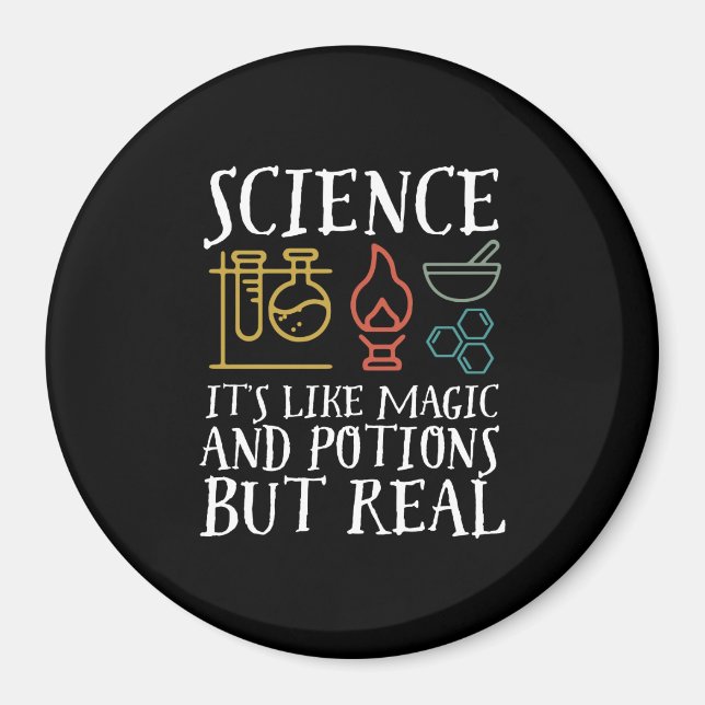 Vetenskap som magi och potion Geek Nerd Scientist Magnet (Framsidan)