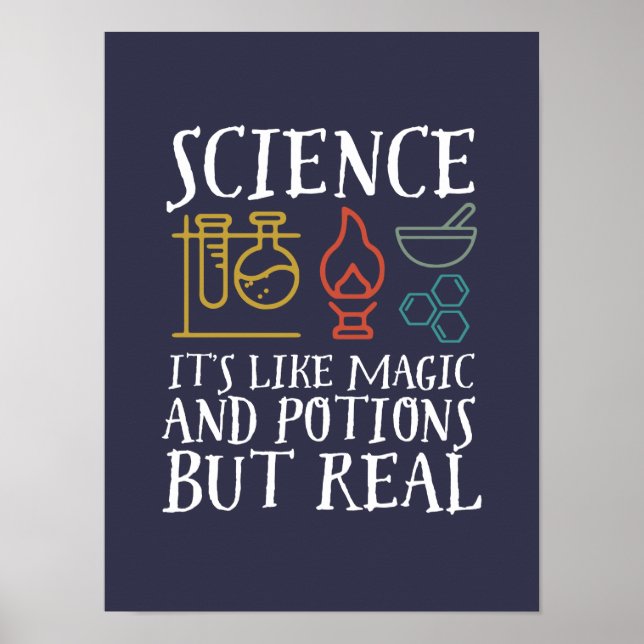 Vetenskap som magi och potion Geek Nerd Scientist Poster (Framsidan)