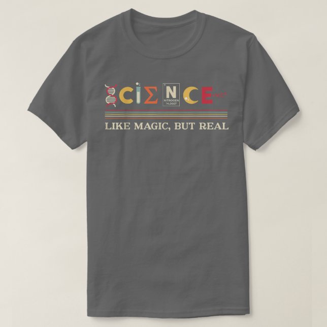 Vetenskap som Magic men Real Mathematics Teacher M T Shirt (Design framsida)