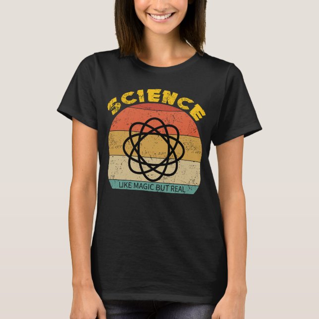 Vetenskap som Magic men Reny Retro Science T Shirt (Framsida)