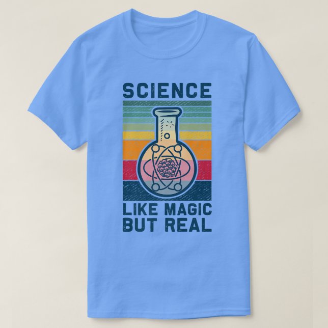 Vetenskap som Magic men Reny Retro Science Te T Shirt (Design framsida)