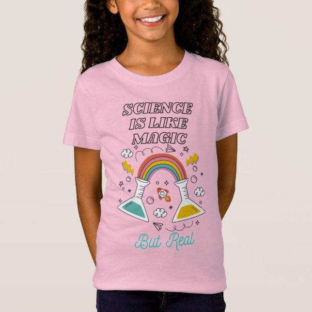 Vetenskap som magiska men riktiga flickor t shirt (Framsida)