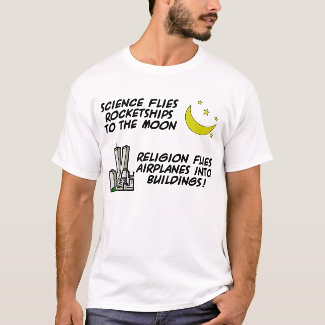Vetenskap vs. religion tee shirt (Framsida)