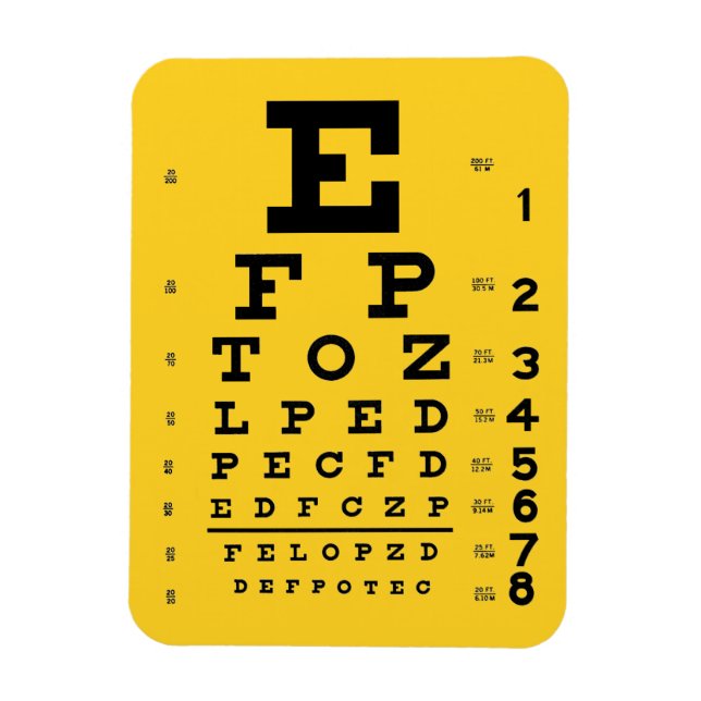 Vetenskapen är Coola: Retro Öga Chart Ofthalmology Magnet (Vertikal)
