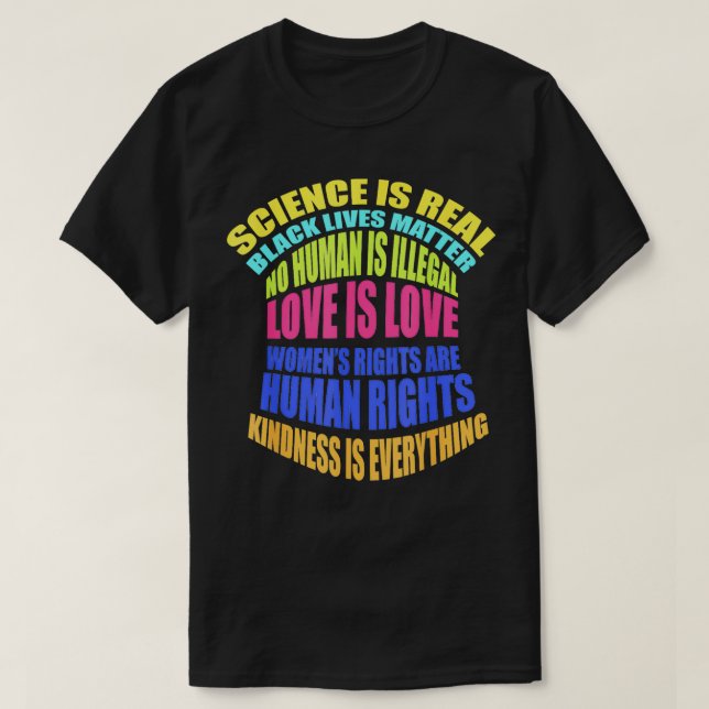 Vetenskapen är en riktig svart bild t shirt (Design framsida)