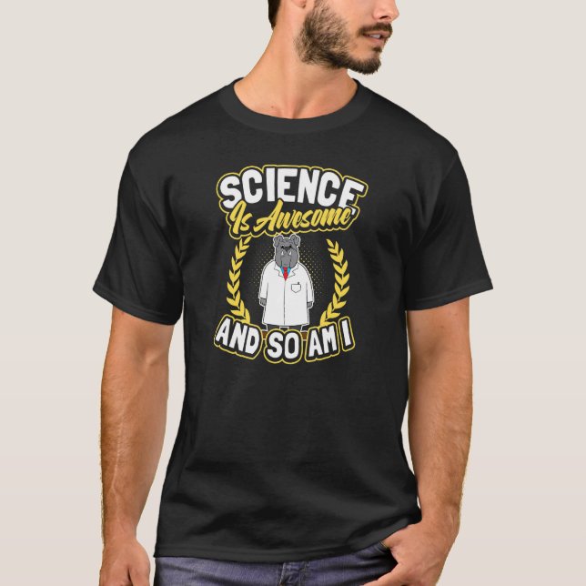 Vetenskapen är Fantastisk Bulldog Rocket Scientist T Shirt (Framsida)