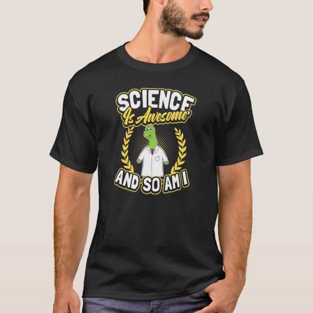 Vetenskapen är Fantastisk Dinosaur Rocket Scientis T Shirt (Framsida)
