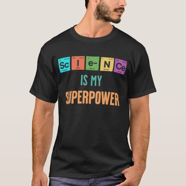 Vetenskapen är min supermakt t shirt (Framsida)