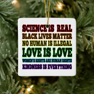 Vetenskapen är Real Black Lives Matter Julgransprydnad Keramik
