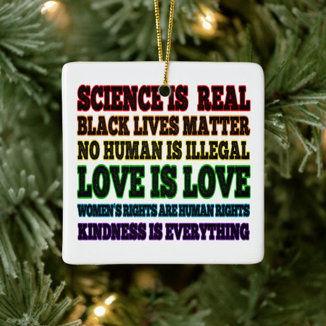Vetenskapen är Real Black Lives Matter Julgransprydnad Keramik (Träd)