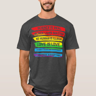 Vetenskapen är riktiga svarta liv Rainbow LGBT T Shirt