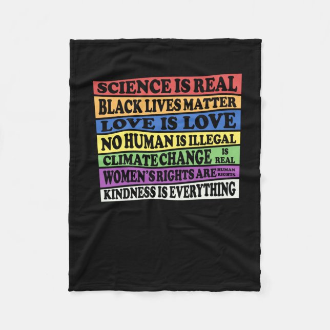 Vetenskapen är sann - Svarta liv - Kärlek är Kärle Fleecefilt (Framsidan)