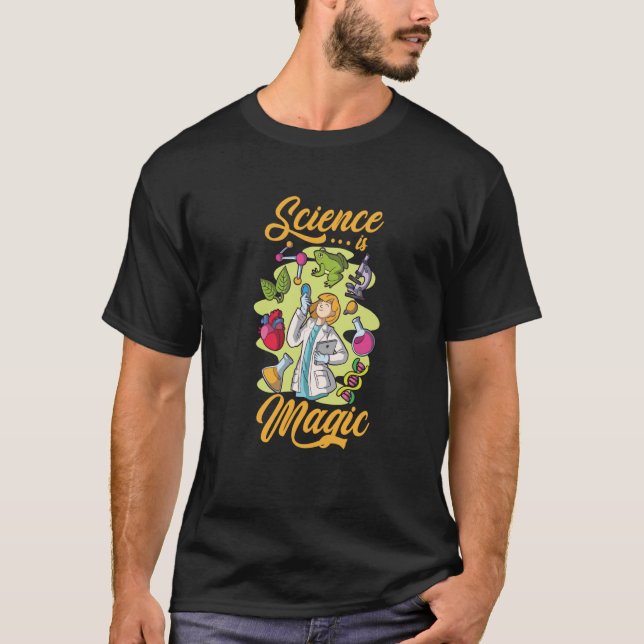 Vetenskapen är som Magic Instrument Microscope T Shirt (Framsida)