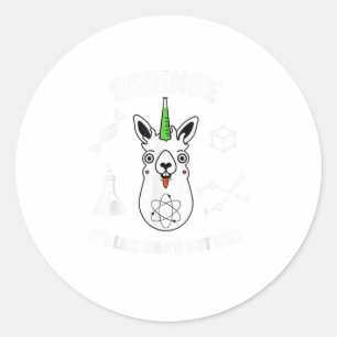 Vetenskapen är som Magic, men reella Llama Unicorn Runt Klistermärke
