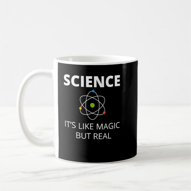 Vetenskapen är som magiska men reella geek-forskar kaffemugg (Vänster)