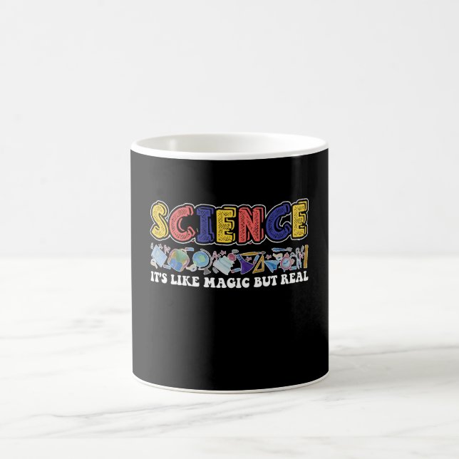 Vetenskapen är som magiska men riktiga vetenskapsm kaffemugg (Center)