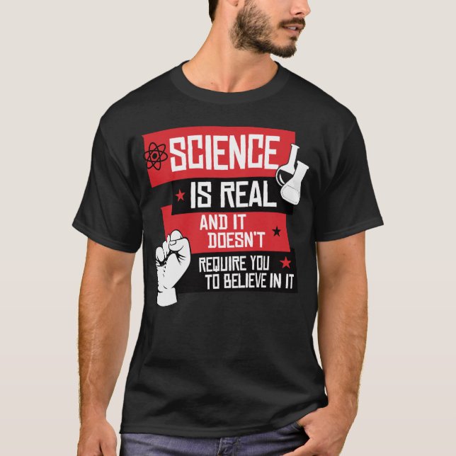 VETENSKAPEN ÄR VERKLIG T SHIRT (Framsida)