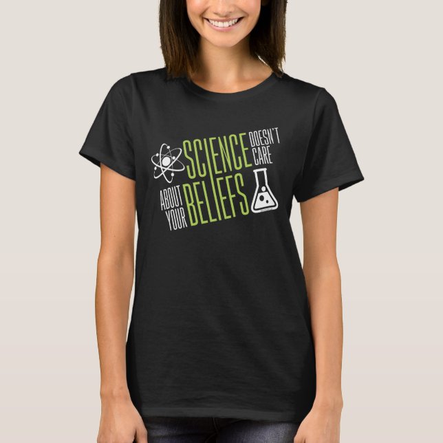 Vetenskapen bryr sig inte tee shirt (Framsida)