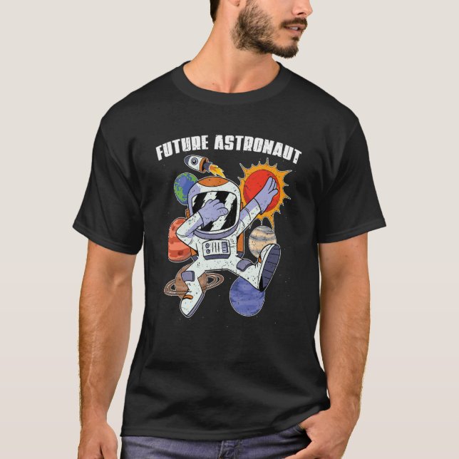 Vetenskaplig framtid för Dabbing Scientist Planets T Shirt (Framsida)