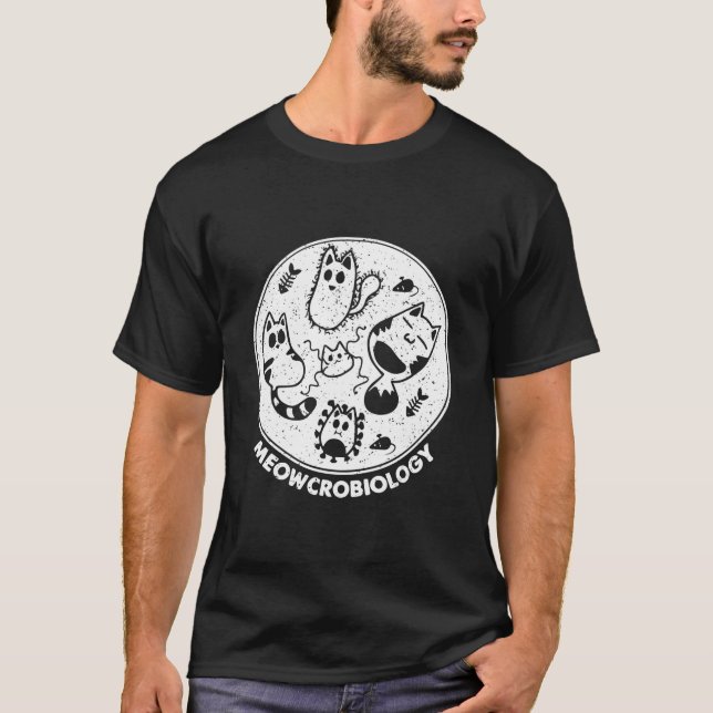 Vetenskaplig katt Meowcro biologi T Shirt (Framsida)