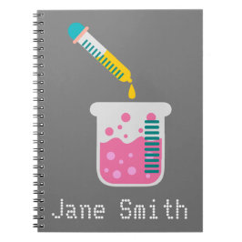 Vetenskaplig kemi, söt vetenskaplig utrustning anteckningsbok
