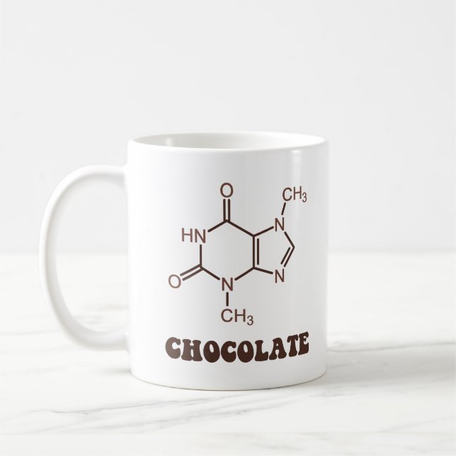 Vetenskaplig molekyl för chokladinslagTheobromine Kaffemugg (Vänster)