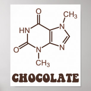 Vetenskaplig molekyl för chokladinslagTheobromine Poster
