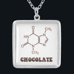 Vetenskaplig molekyl för chokladinslagTheobromine Silverpläterat Halsband<br><div class="desc">Passformar som är högra in med det periodiska bord av din buk.</div>