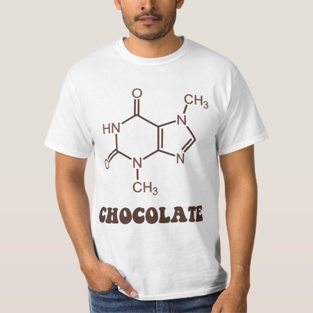 Vetenskaplig molekyl för chokladinslagTheobromine T-shirt (Framsida)