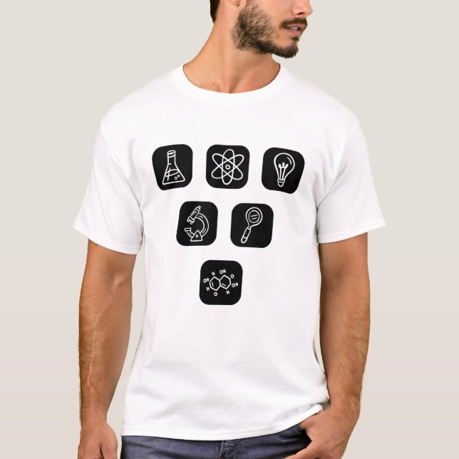Vetenskapliga elementartiklar t shirt (Framsida)
