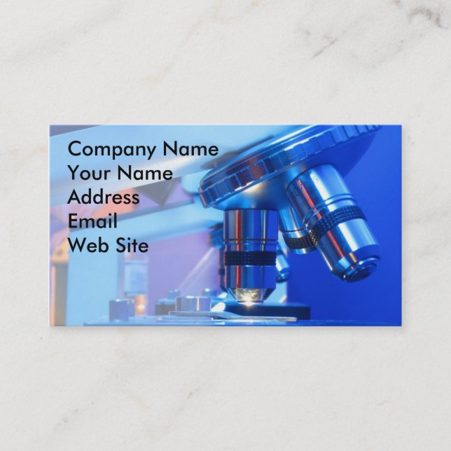 Vetenskapligt mikroskop visitkort (Framsida)