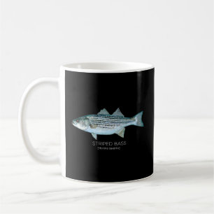 Vetenskapligt stripe-bass för fiskare som fiskar e kaffemugg