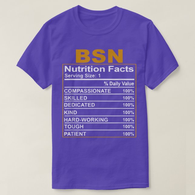 Vetenskapsbachelor in Nursing Nutrition fac T Shirt (Design framsida)
